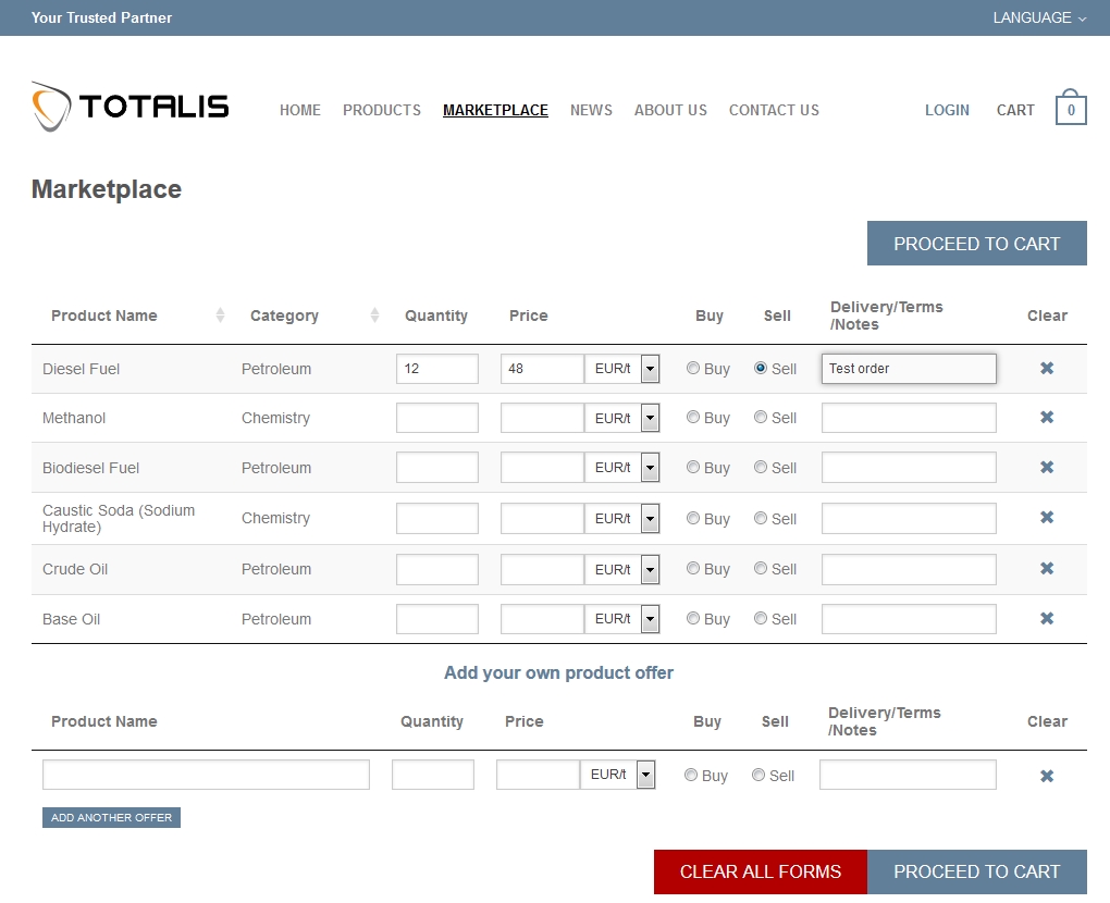 Naftos prekyvietės scenarijaus ekrano nuotrauka